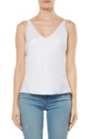J Brand Lucy V-neck Linen Camisole Top In White