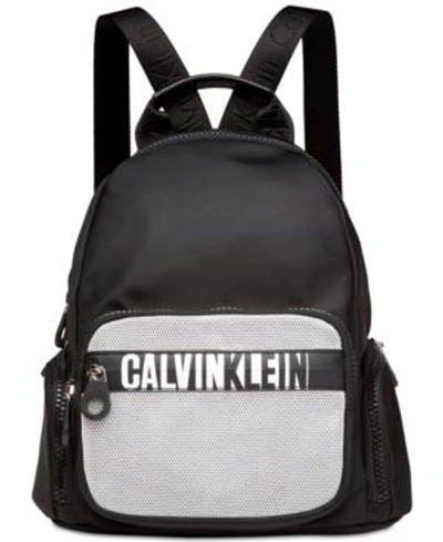 Calvin Klein Athleisure Small Nylon Backpack In Black/white Combo
