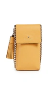 Kate Spade North South Cross Body Phone Case In Mustard