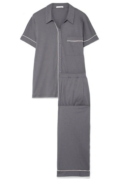 Skin Harlow And Halle Pima Cotton And Modal-blend Jersey Pajama Set
