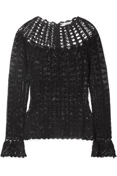 Ulla Johnson Heidi Crocheted Pima Cotton Top In Black