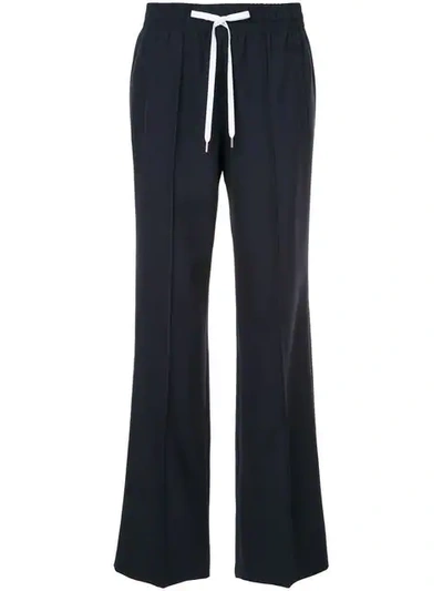 Miu Miu Drawstring-waist Tailored Trousers In Blue