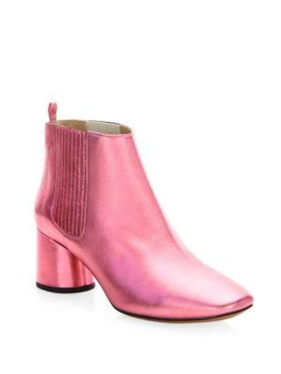 Marc Jacobs Women's Rocket Leather Round Block Heel Chelsea Booties In Pink