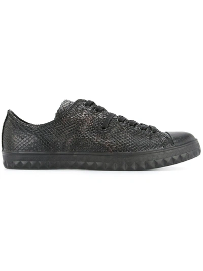 Whiteflags Python Embossed Sneakers - Black