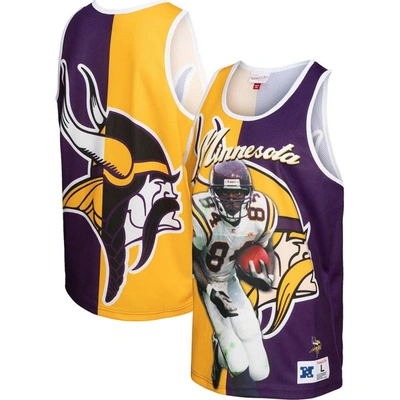 Mitchell & Ness Men's  Randy Moss Purple, Gold Minnesota Vikings Retired Player Graphic Tank Top In Purple,gold