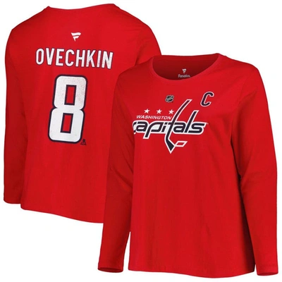 Profile Alexander Ovechkin Red Washington Capitals Plus Size Name And Number Long Sleeve T-shirt