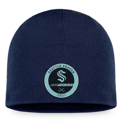 Fanatics Branded Navy Seattle Kraken 2022 Training Camp Authentic Pro Beanie