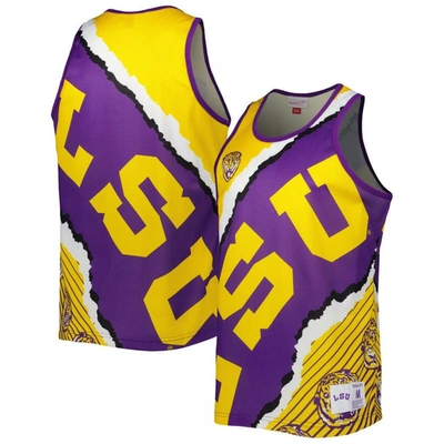 Mitchell & Ness Men's  Purple And Gold Lsu Tigers Jumbotron 2.0 Sublimated Tank Top In Purple,gold