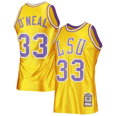 Mitchell & Ness Shaquille O'neal Gold Lsu Tigers 1990/91 Authentic Throwback College Jersey