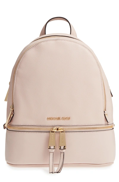 Michael Michael Kors 'extra Small Rhea Zip' Leather Backpack - Pink In Soft Pink