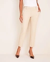 Ann Taylor The Petite Ankle Pant In Cotton Sateen - Curvy Fit In Whitewashed