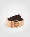 Ann Taylor Wide Leather Trouser Belt In Natural