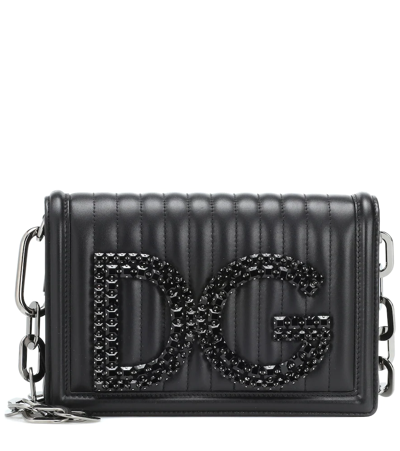 Dolce & Gabbana Dg Girls Quilted Leather Shoulder Bag In Black