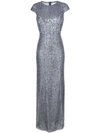 Galvan Estrella Cap Sleeve Dress In Metallic