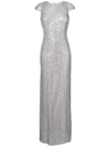 Galvan Estrella Sequinned Cap Sleeve Dress In Grey