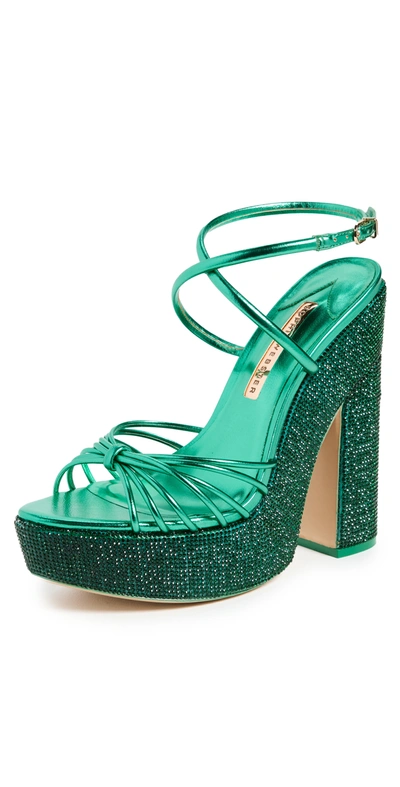 Sophia Webster Women's Rue Crystal-embellished Platform Sandals In Green