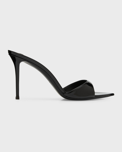 Giuseppe Zanotti Intriigo 高跟漆皮穆勒鞋 In Black