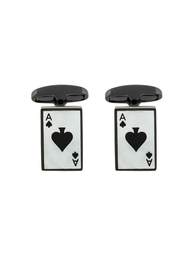 Paul Smith Ace Of Spades Card Cufflinks In Nero