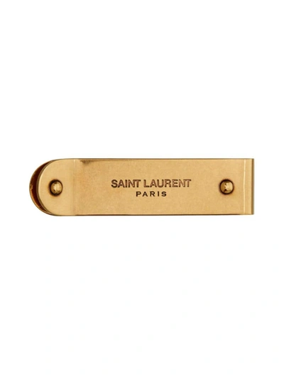 Saint Laurent Logo Money Clip In Light Bronze