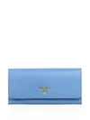 Prada Saffiano Leather Continental Flap Wallet In Mare