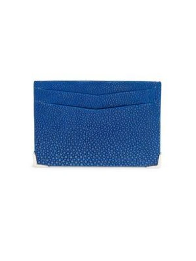 Stinghd Stingray Leather Cardholder In Cobalt Blue