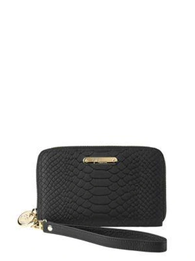 Gigi New York Leather Phone Wristlet In Black