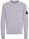 Stone Island Lilac Dyed Crew Neck Sweater In Pink&purple