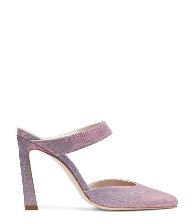 Stuart Weitzman The Eventually Mule In Mystic Pink Lamé