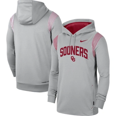 Nike Grey Oklahoma Sooners 2022 Game Day Sideline Performance Pullover Hoodie