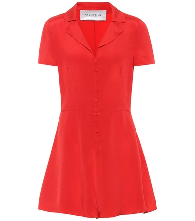 Valentino Silk Playsuit In Red