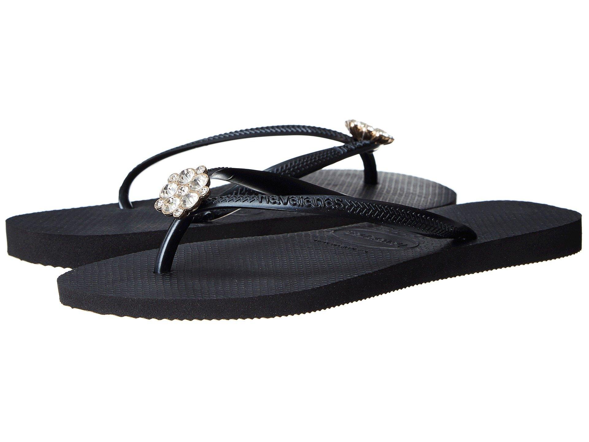 black havaianas with crystal