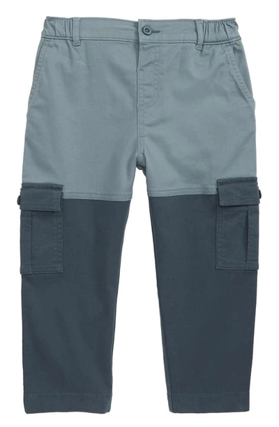 Open Edit Kids' Colorblock Cargo Pants In Grey Trooper-blue