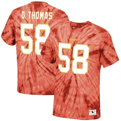 Mitchell & Ness Derrick Thomas Red Kansas City Chiefs Tie-dye Retired Player Name & Number T-shirt