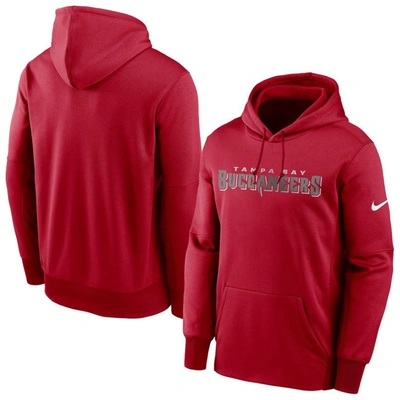 Nike Red Tampa Bay Buccaneers Fan Gear Wordmark Performance Pullover Hoodie