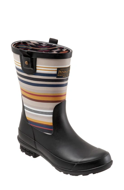 Pendleton Bridger Stripe Waterproof Rain Boot In Black