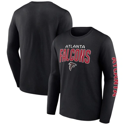 Fanatics Branded Black Atlanta Falcons Wordmark Go The Distance Long Sleeve T-shirt