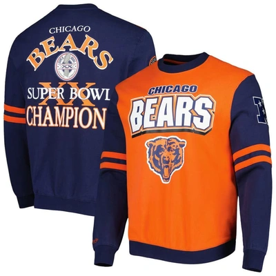 Mitchell & Ness Men's  Orange Chicago Bears All Over 2.0 Pullover Sweatshirt