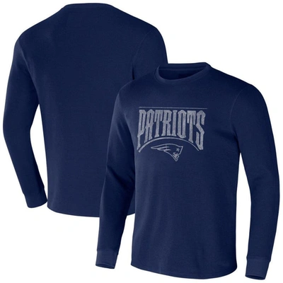 Nfl X Darius Rucker Collection By Fanatics Navy New England Patriots Long Sleeve Thermal T-shirt