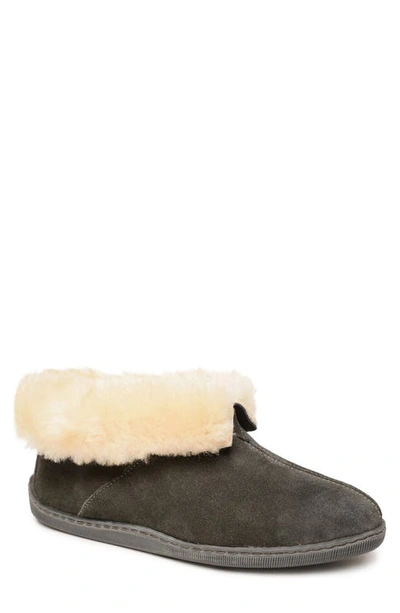 Minnetonka Genuine Shearling Lined Ankle Boot In Charcoal