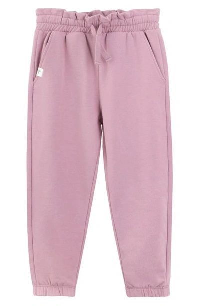 Miles The Label Kids' Stretch Organic Cotton Sweatpants In Mauve Home