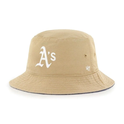 47 ' Khaki Oakland Athletics Chambray Ballpark Bucket Hat