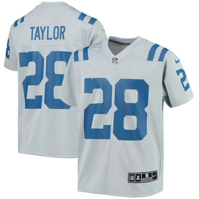 Nike Kids' Youth  Jonathan Taylor Gray Indianapolis Colts Inverted Team Game Jersey