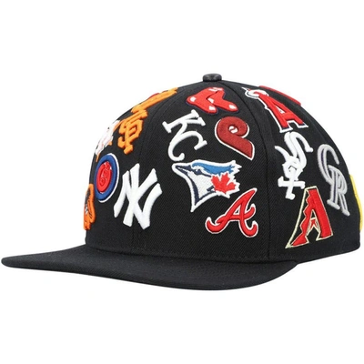 Pro Standard Black Mlb Pro League Wool Snapback Hat In Navy