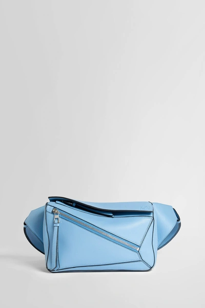 Loewe Mini Leather Puzzle Belt Bag In Blue