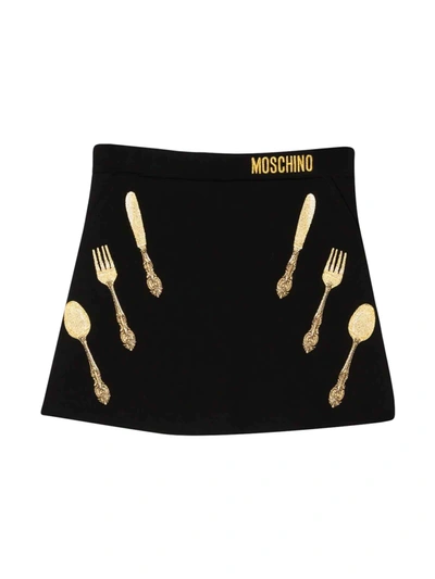 Moschino Kids' Black Skirt Girl In Nero