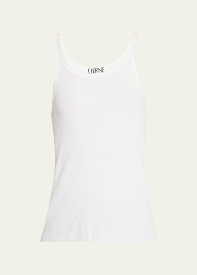 Éterne Ribbed Cotton Tank Top In White