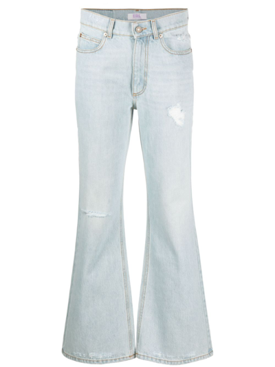 Erl Distressed Flared Jeans In Blue