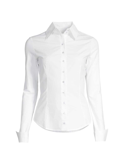 Anne Fontaine Armantine Button-down Cotton Blouse In White