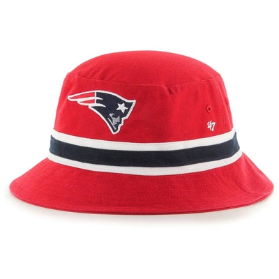 47 ' Red New England Patriots Striped Bucket Hat