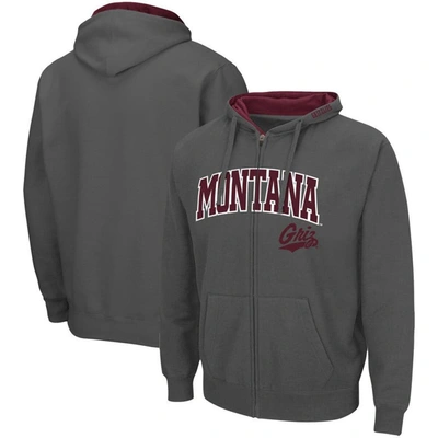 Colosseum Men's  Charcoal Montana Grizzlies Arch & Logo 3.0 Full-zip Hoodie